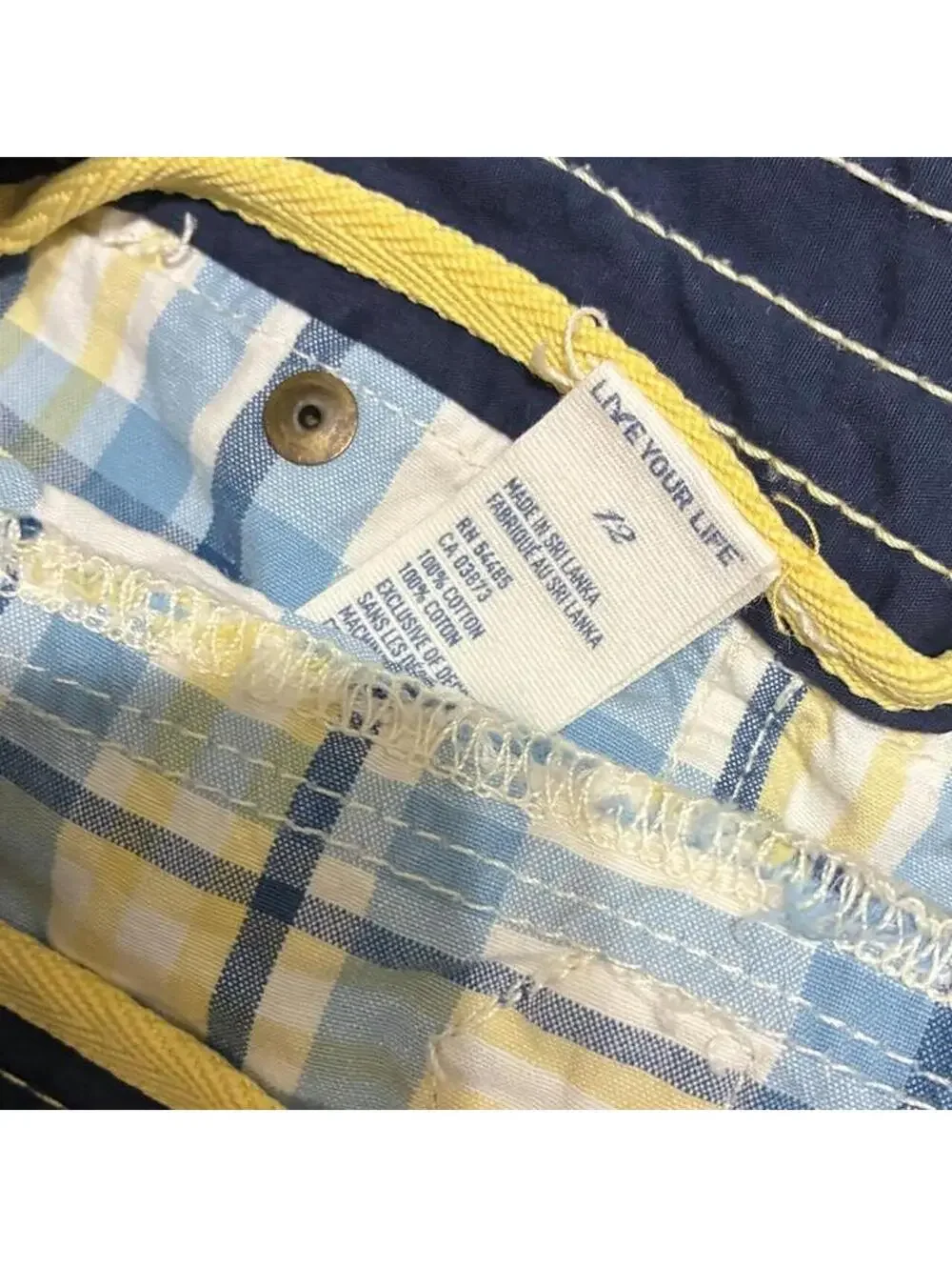 Y2K American Eagle Live Your Life Plaid Low Rise Shortie Shorts Size 12 Preppy